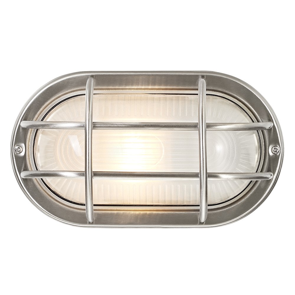 Stainless Steel Cast Aluminium Outdoor Oval Bulkhead Wall Light Happy