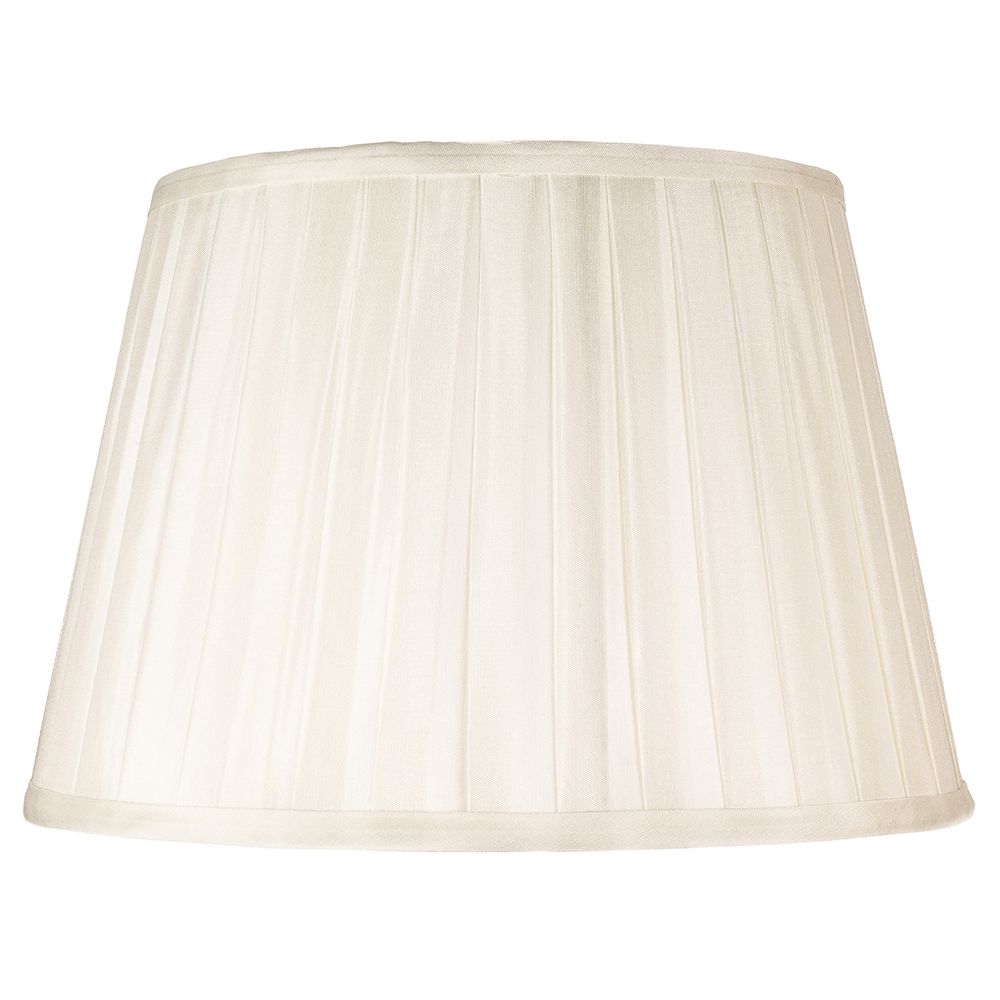 Traditional Classic Cream Faux Silk Pleated Inner Lined Lamp Shade - 14 ...