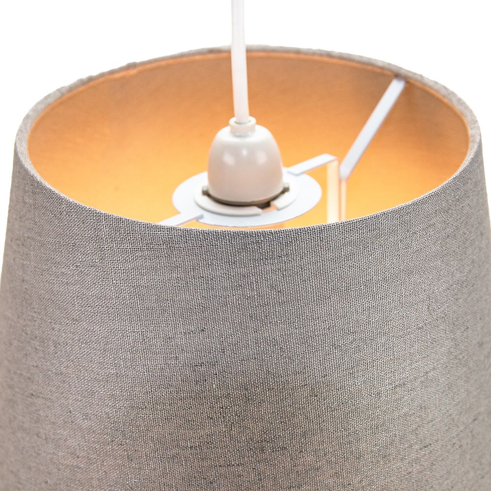 Classic 10 Inch Grey Linen Fabric Drum Table/Pendant Lamp Shade 60w