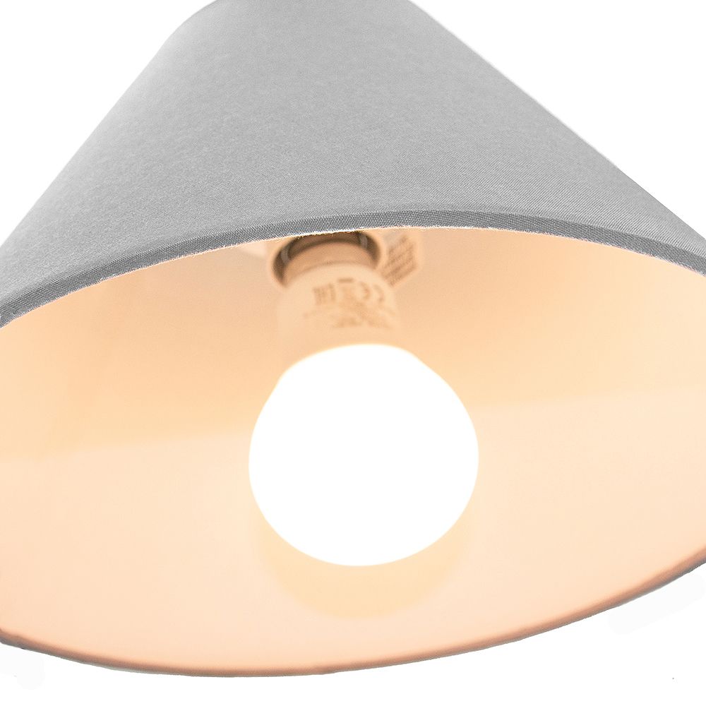 Traditional 10" Grey Cotton Coolie Lampshade Suitable for Table Lamp or Pendant Happy Homewares