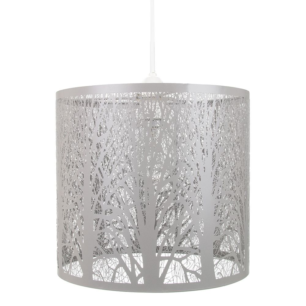 Unique And Beautiful Soft Grey Metal Forest Design Ceiling Pendant Shade