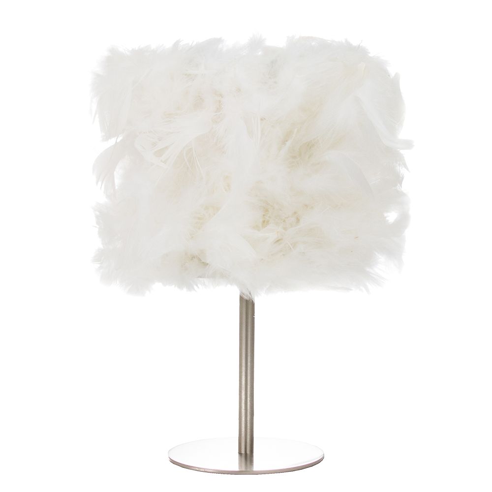 white feather table lamp