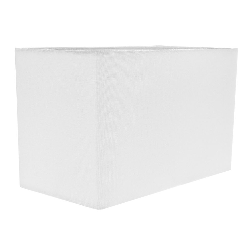 Contemporary and Stylish White Linen Fabric Rectangular Lamp Shade