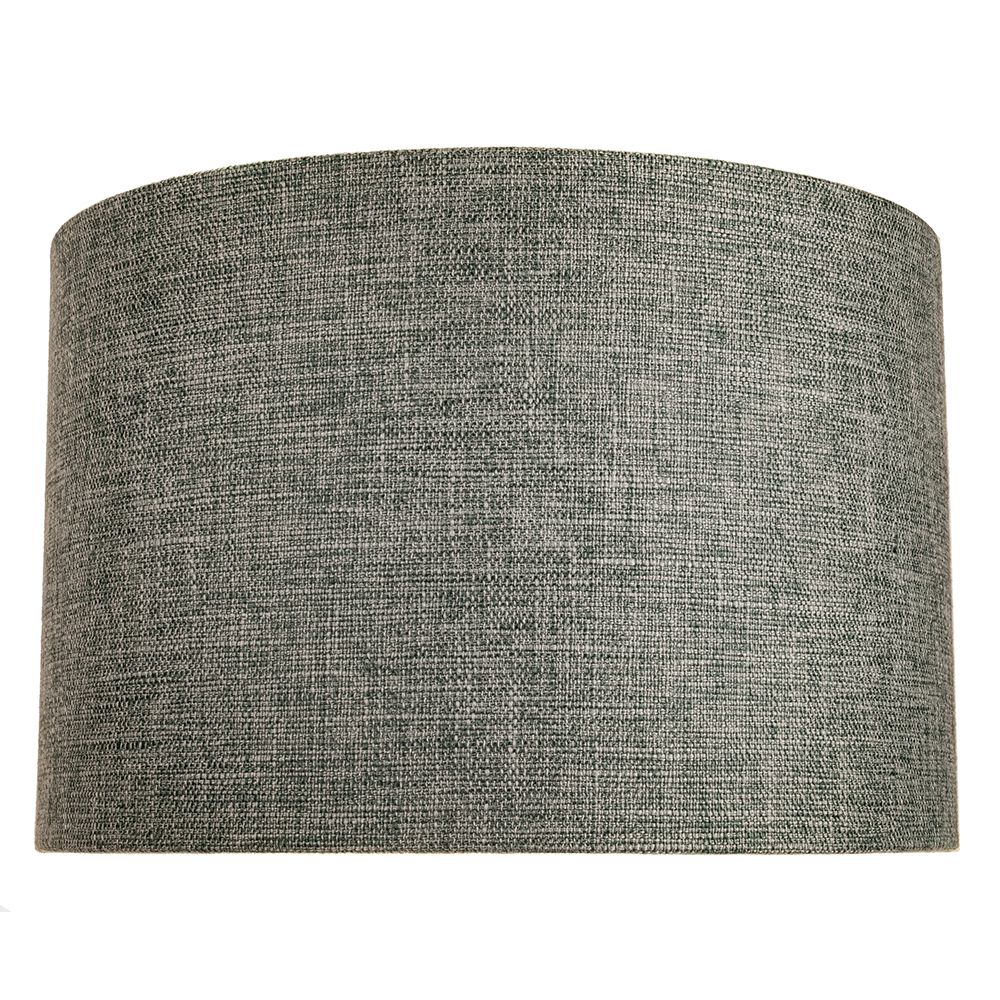 Contemporary and Sleek 12 Inch Grey Linen Fabric Drum Lamp Shade 60w