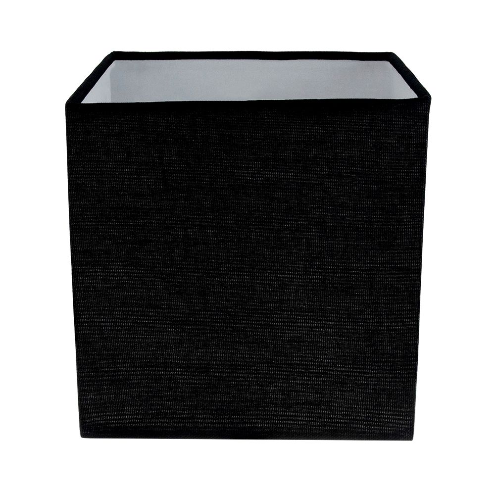 Contemporary and Stylish Ash Black Linen Fabric Square 16cm Lamp Shade Happy Homewares