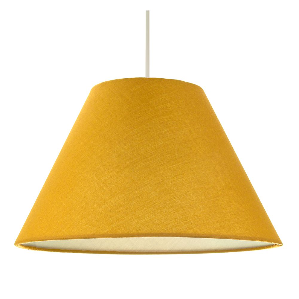 Traditional 12" Ochre Cotton Coolie Lampshade Suitable for Table Lamp