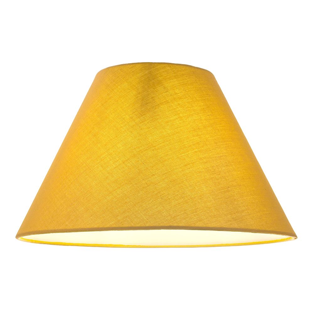 Traditional 12" Ochre Cotton Coolie Lampshade Suitable for Table Lamp