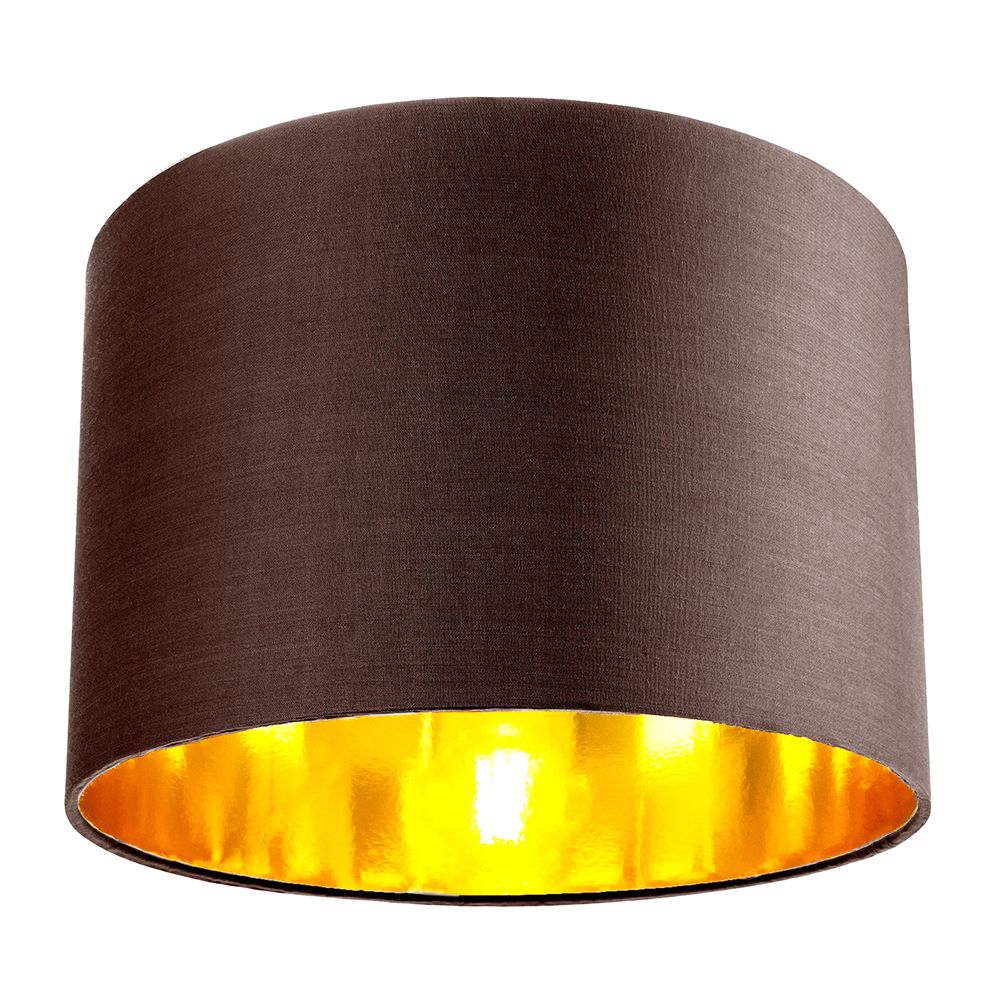 Contemporary Brown Cotton 12 Table Pendant Lamp Shade With Shiny   KsJWzXSDe0IWj2ESVaJcGL7aIzbobdr2QEIq8C1W 