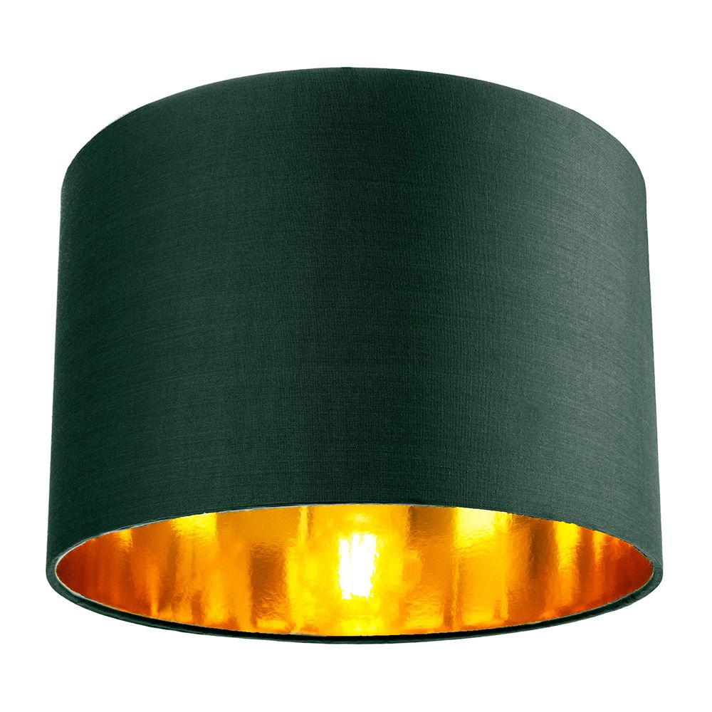 Contemporary Green Cotton 12" Table/Pendant Lamp Shade with Shiny