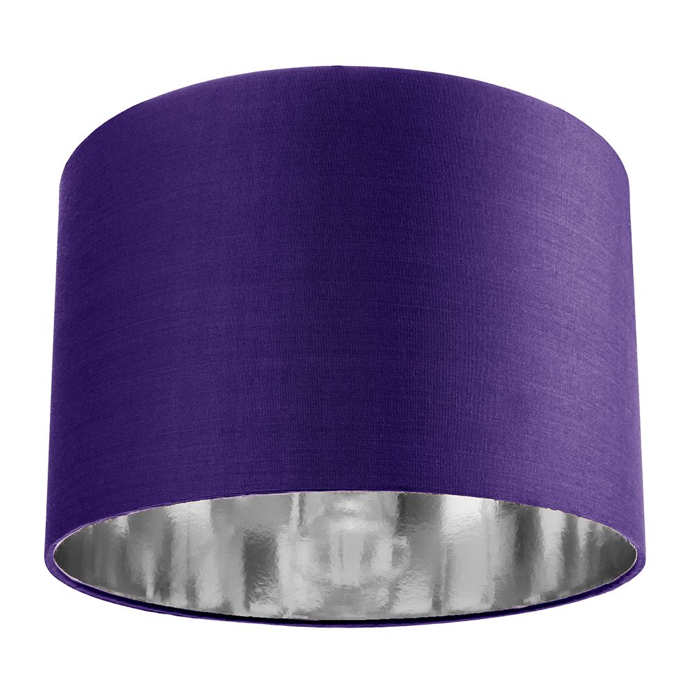 Contemporary Purple Cotton 12" Table/Pendant Lamp Shade with Shiny