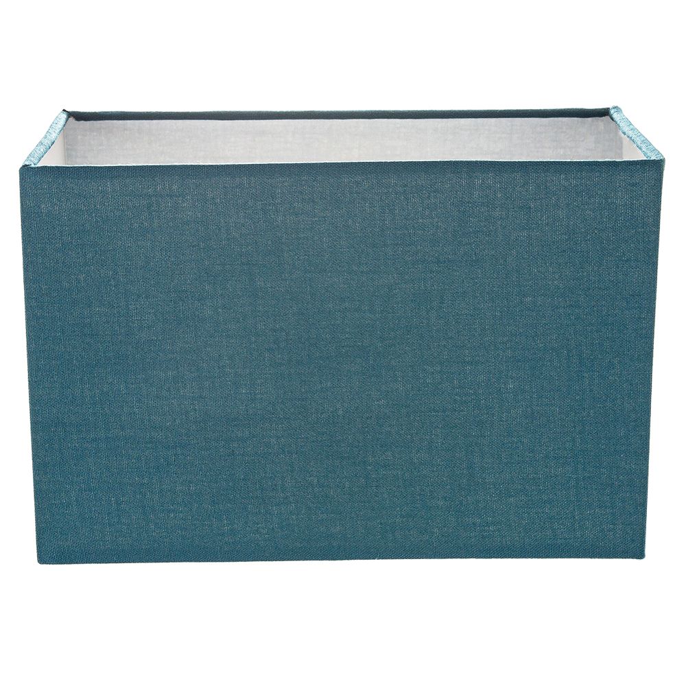 Contemporary and Stylish Vivid Teal Linen Fabric Rectangular Lamp Shade