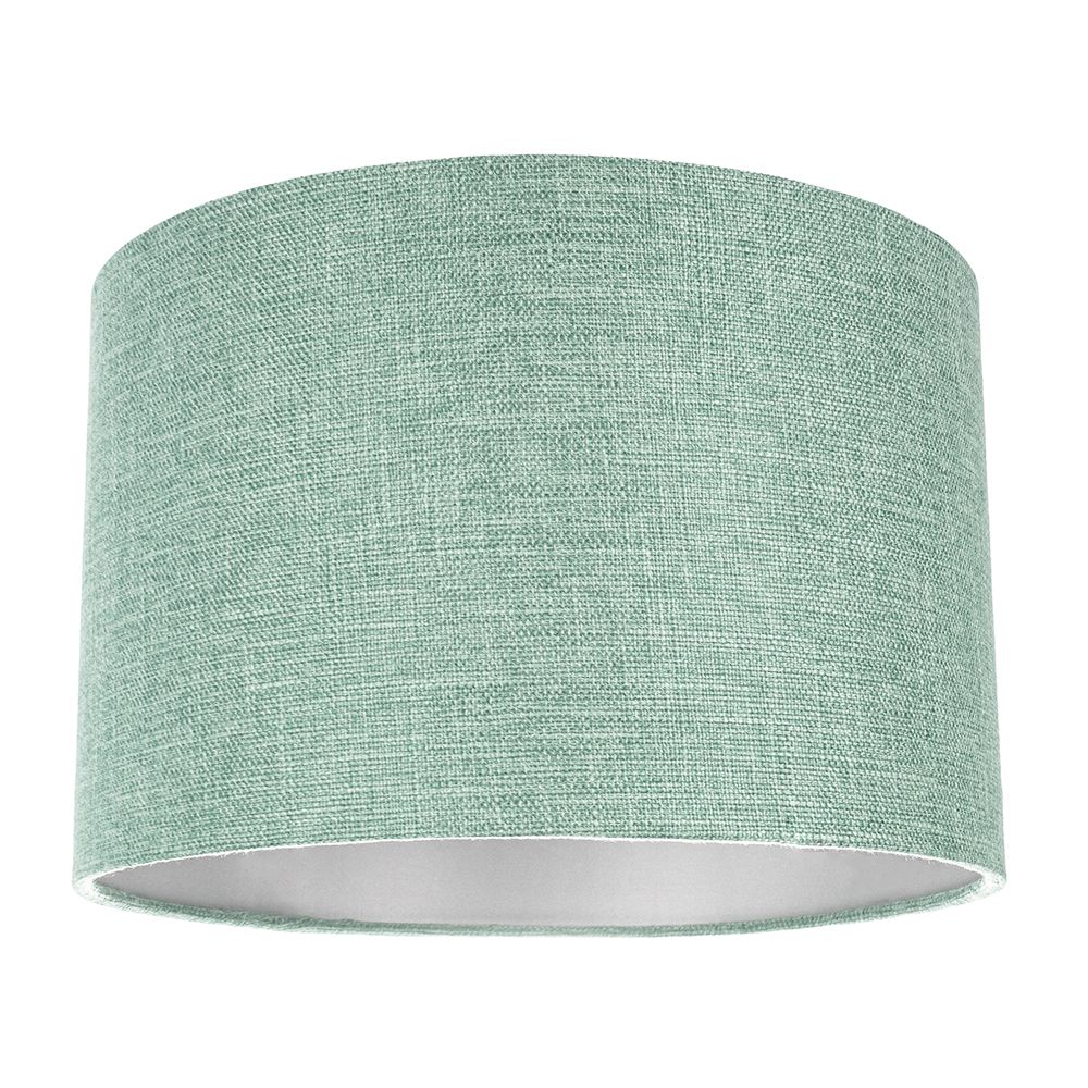 Contemporary and Sleek Mint Plain Linen Fabric Drum Lamp Shade 60w ...