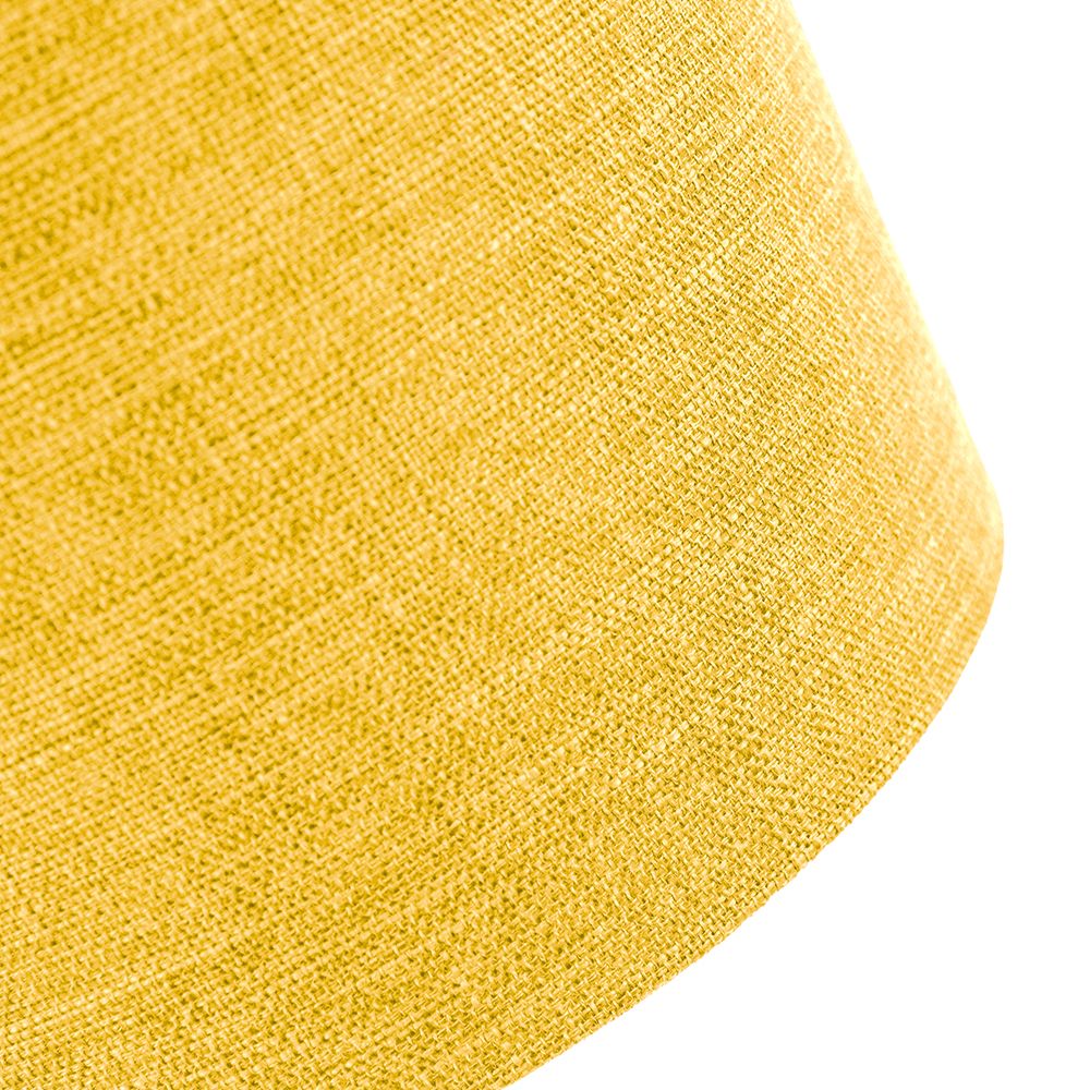 Contemporary and Sleek Yellow Plain Linen Fabric Drum Lamp Shade 60w