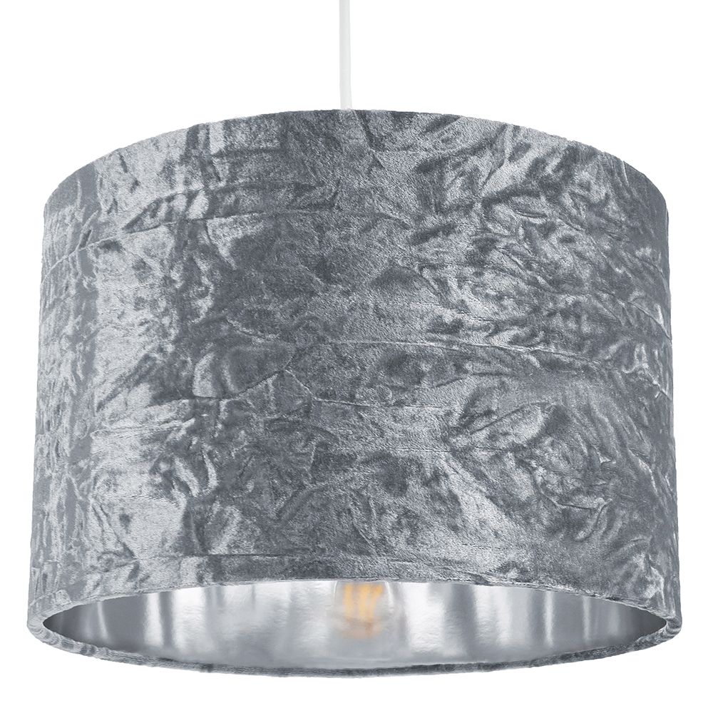 Silver crushed store velvet floor lamp