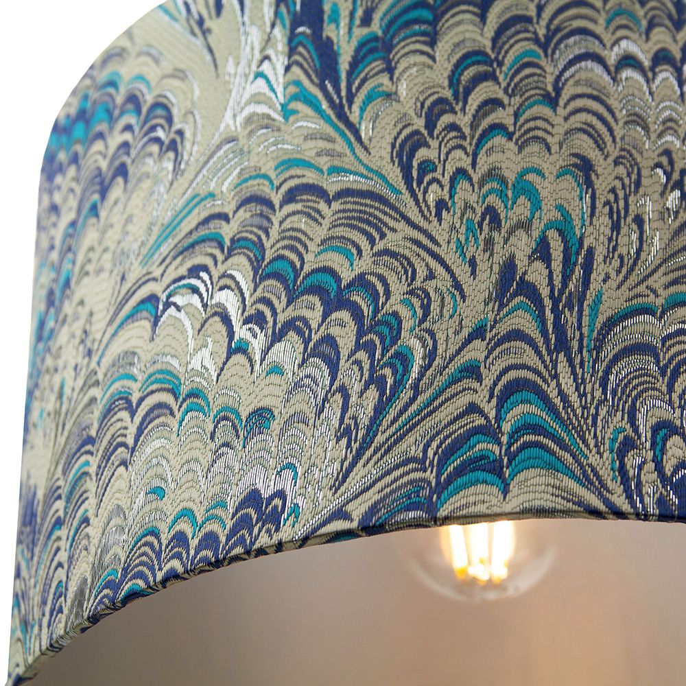Contemporary and Vivid Peacock Print Table/Pendant Lamp Shade in Soft