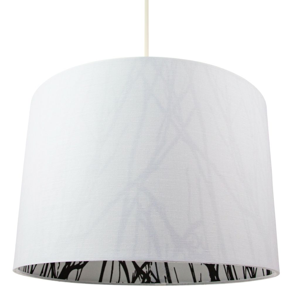 Contemporary White Cotton 12" Drum Lamp Shade with Inner ...