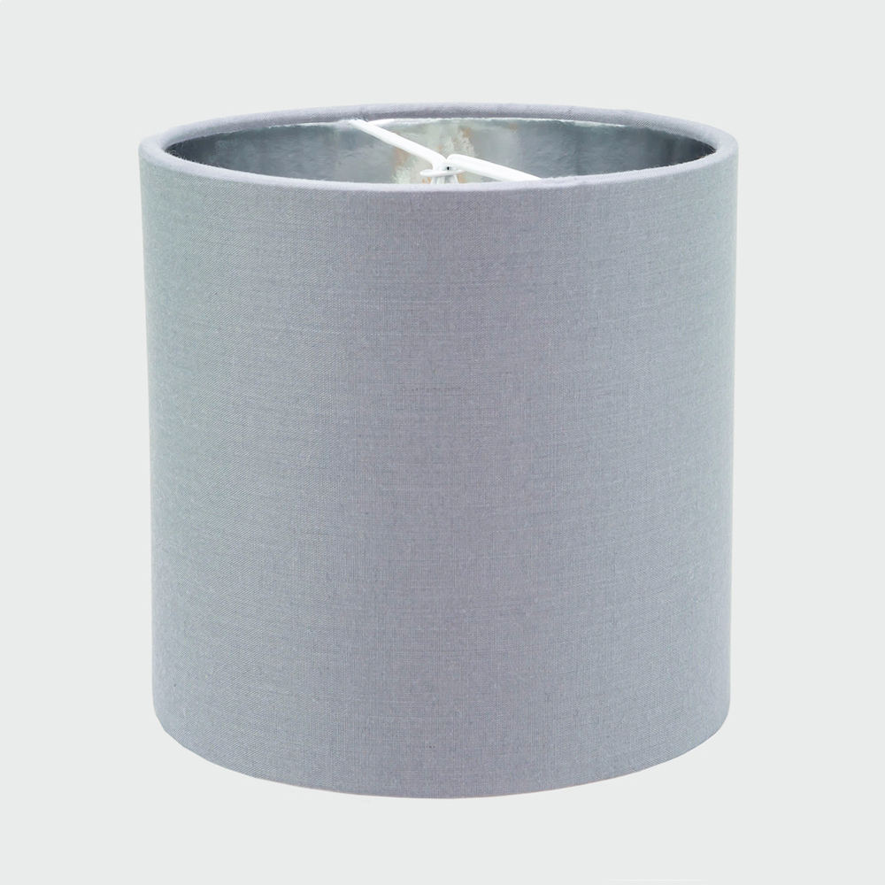 Contemporary Grey Cotton 6" ClipOn Candle Lamp Shade with Shiny Silver Inner Happy Homewares