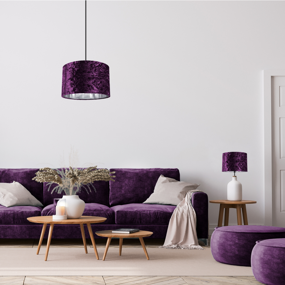 purple crushed velvet lampshade