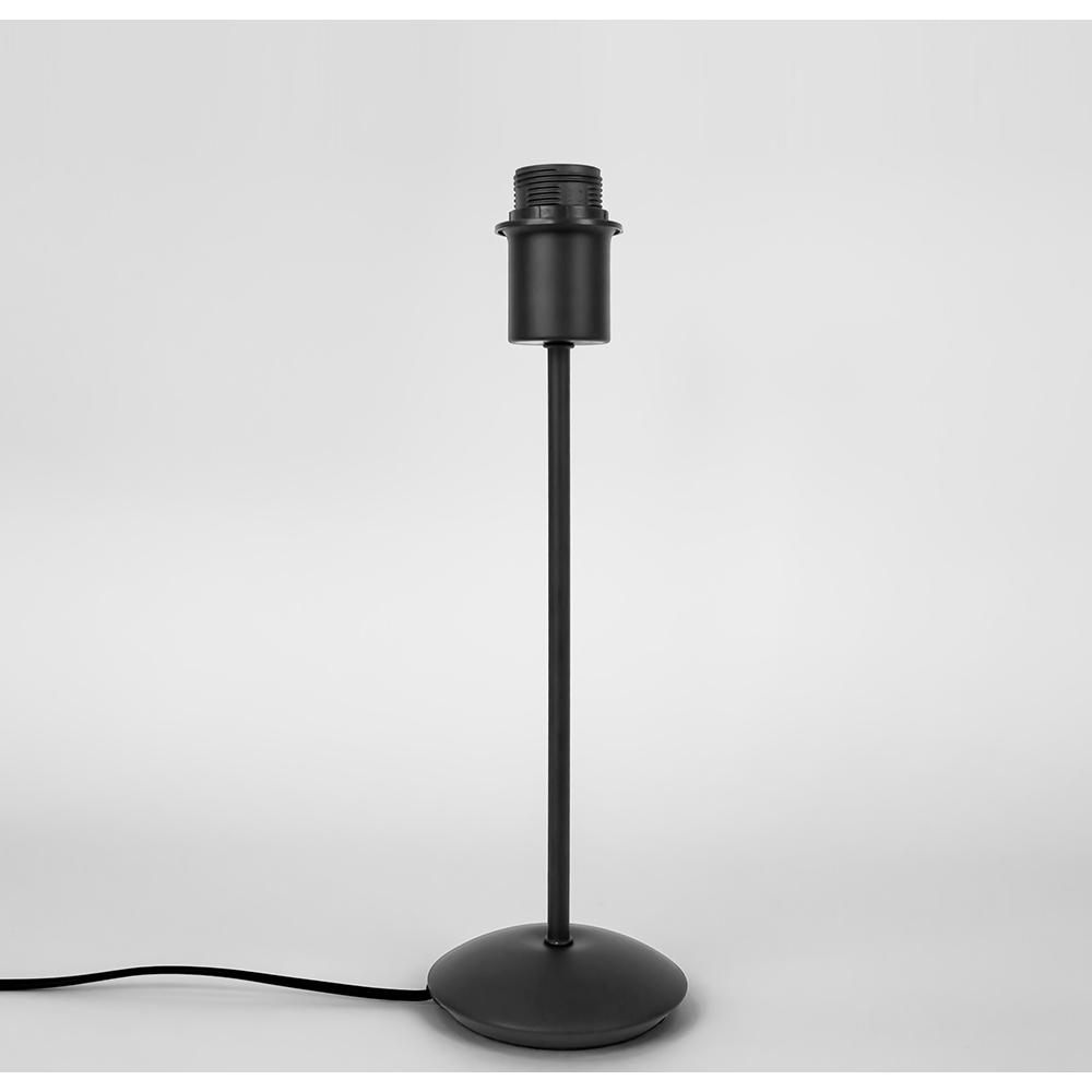 Sleek Matt Black Metal Table Lamp Base, Black Iron Table Lamp Base