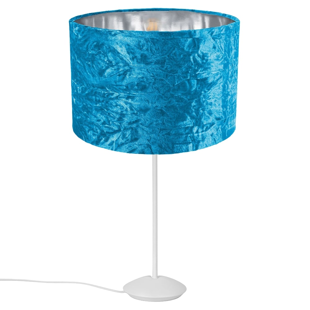 Modern Matt White Stick Table Lamp With, Teal Table Lamp Shade Uk