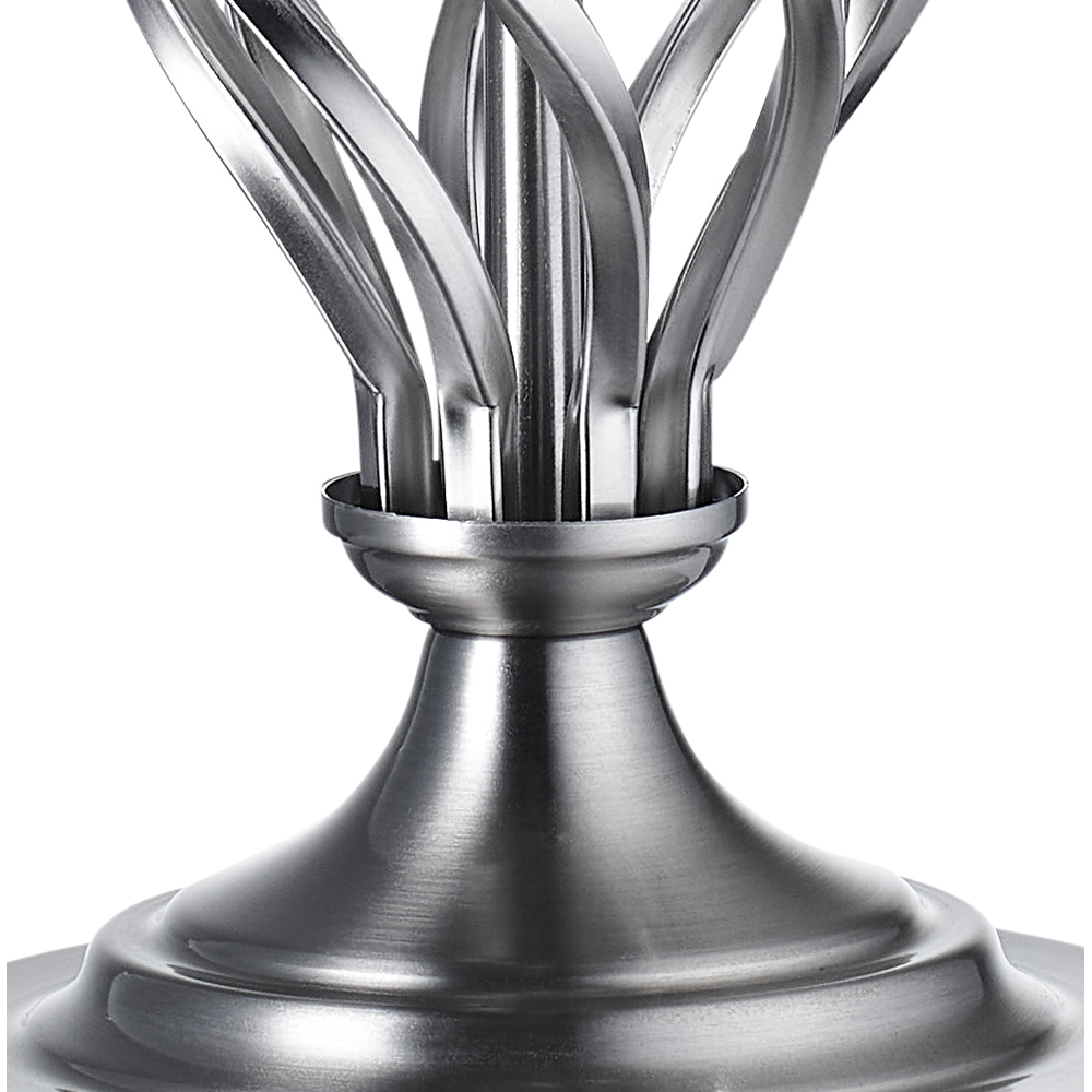 Traditional Brushed Satin Nickel Table Lamp Base with Twist Metal Stem