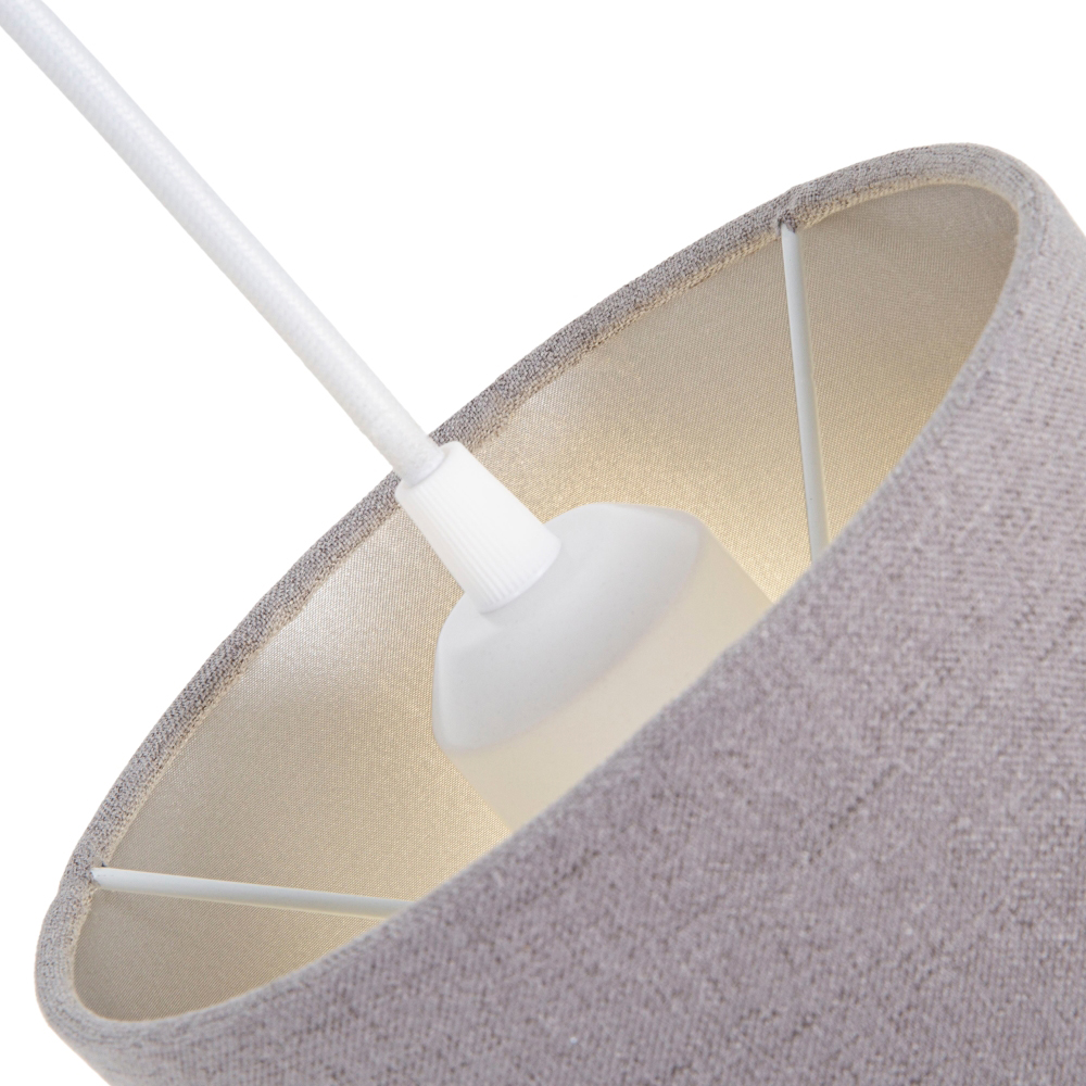 Contemporary and Sleek Grey Linen Fabric 6" Cylindrical Lamp Shade 60w