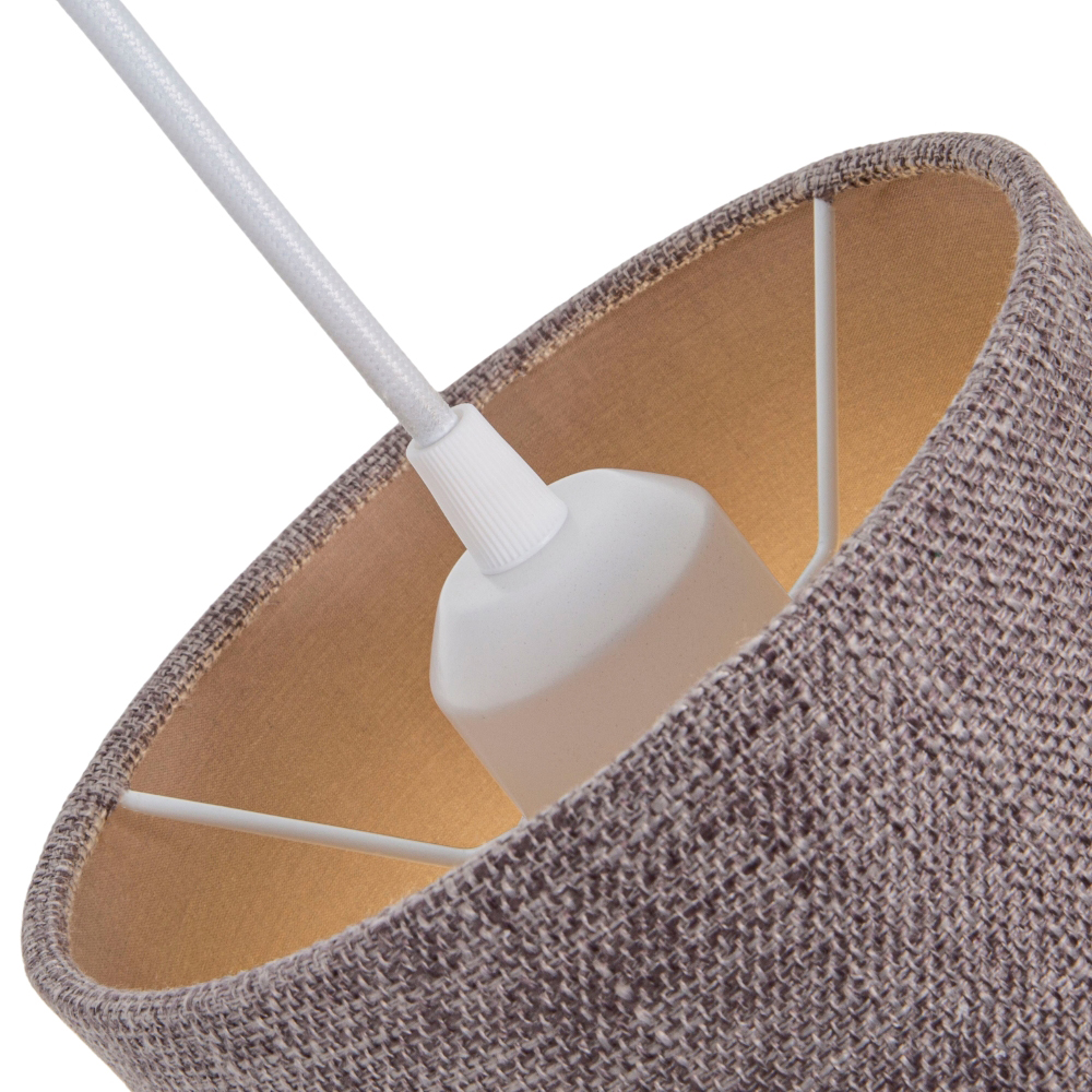 Modern and Sleek Ash Grey Linen Fabric 6" Cylindrical Lamp Shade 60w