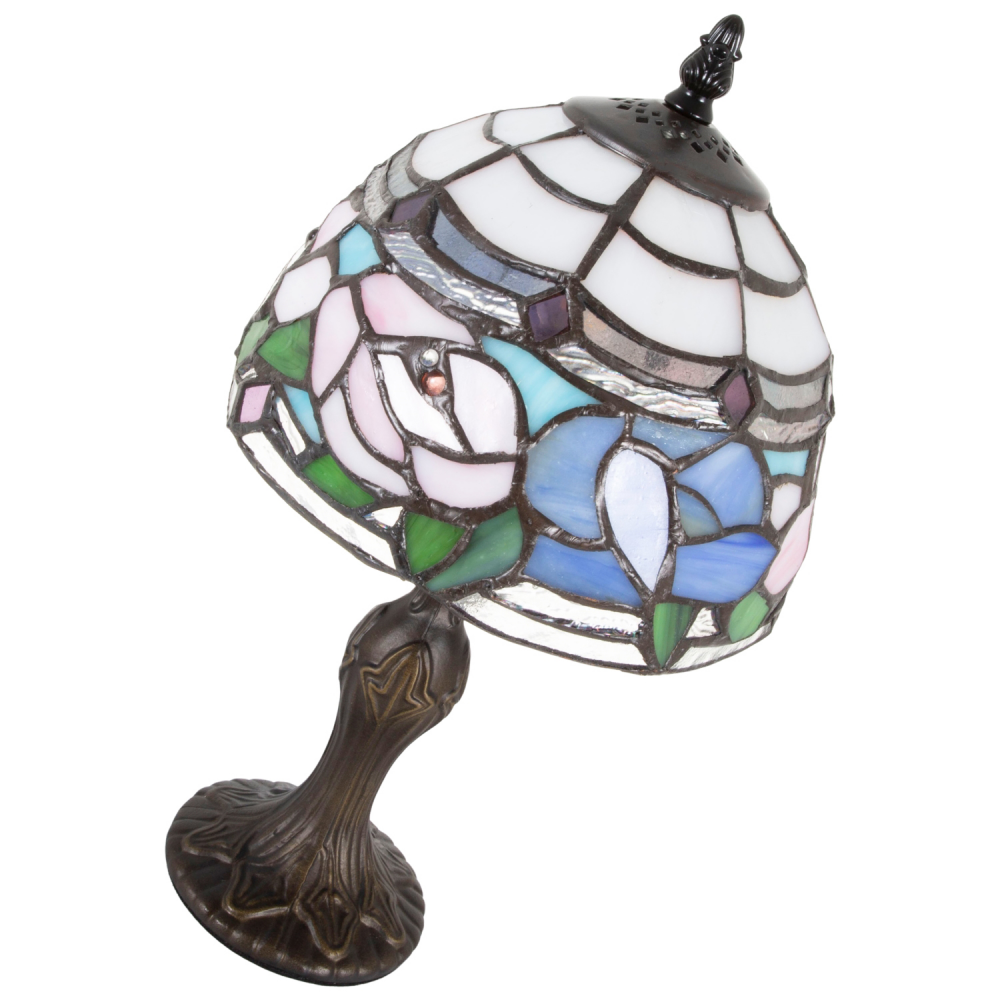 Painted Glass Lamp with Copper Gallery - IntoVintage.co.uk –  Intovintage.co.uk