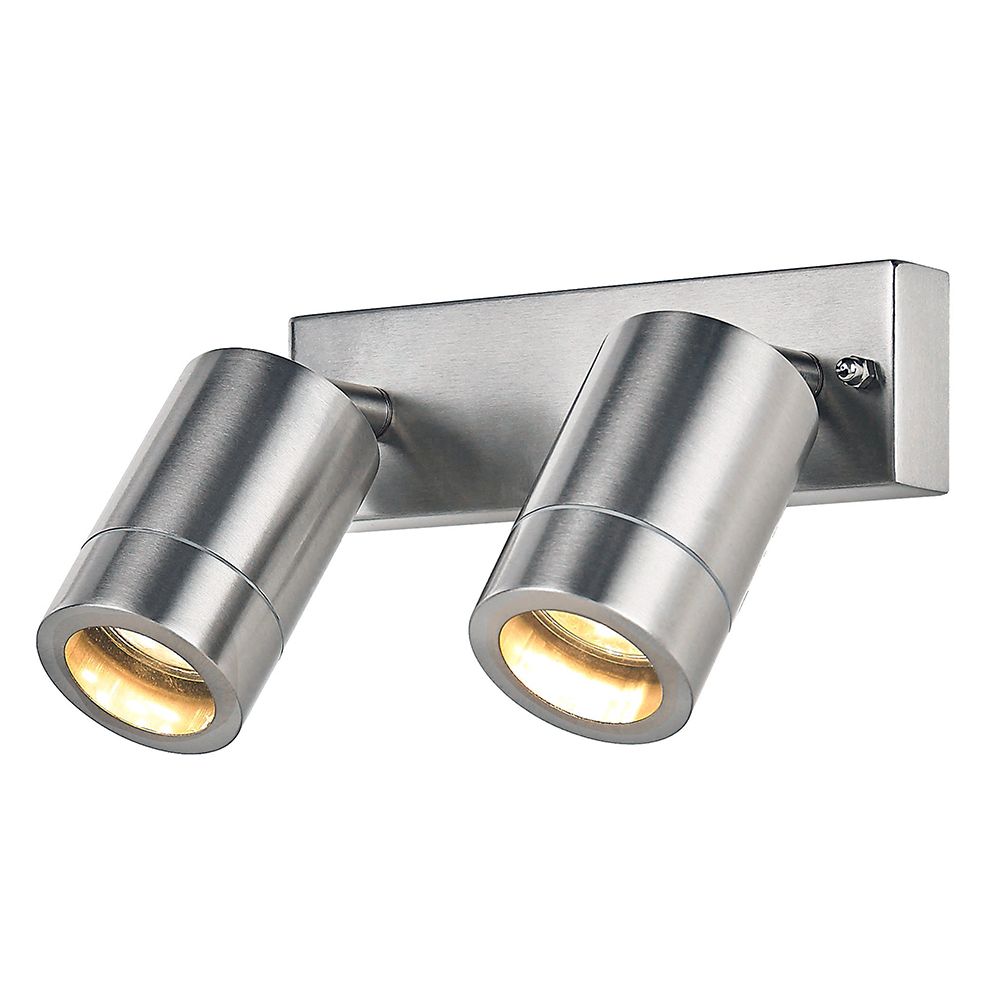 Modern Double Spot Outdoor IP44 Wall Light Fitting in ...