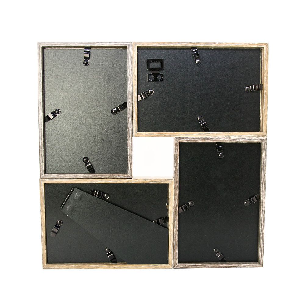 Wood Effect Multi Photo Frame 4 X 6 Dark Brown Light