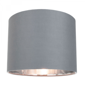 Contemporary Grey Cotton 10" Table/Pendant Lamp Shade with Shiny Silver Inner