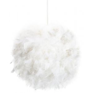 Eye-Catching and Designer Small White Feather Decorated Pendant Lighting Shade