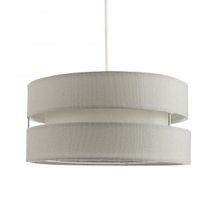 Contemporary Quality Grey Linen Fabric Triple Tier Ceiling Pendant Light Shade