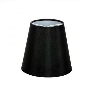 Traditionally Designed Small 6" Clip Lamp Drum Shade in Black Faux Silk Fabric