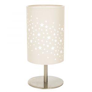Beautiful Stars Decorated Children/Kids Soft Cream Cotton Bedside Table Lamp