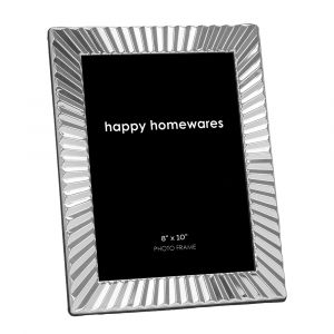 Modern Designer Silver Plated 8" x 10" Single Picture Frame for Wall or Table