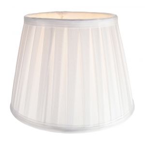 Traditional Classic White Faux Silk Pleated Inner Lined Lampshade - 10" Diameter