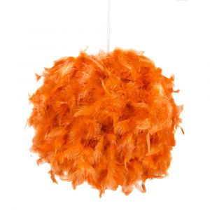 Eye-Catching and Modern Small Orange Feather Decorated Pendant Lighting Shade