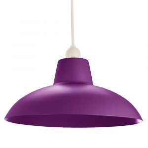 Industrial Retro Designed Matt Purple Curved Metal Ceiling Pendant Light Shade