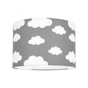 White Clouds Children's/Kids Grey Cotton Fabric Bedroom Lamp or Pendant Shade