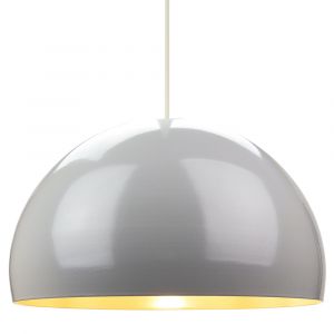 Contemporary Designer Grey Gloss Domed Metal Ceiling Pendant Lighting Shade