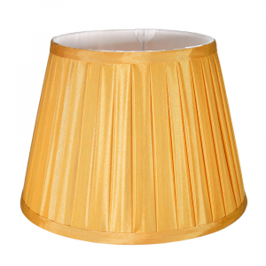 Traditional Classic Ochre Faux Silk Pleated Inner Lined Lampshade - 10" Diameter