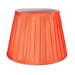 Traditional Classic Orange Faux Silk Pleated Lined Lampshade - 10" Diameter