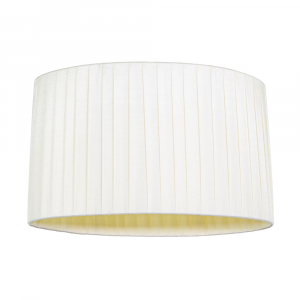Traditional Classic Cream Faux Silk Pleated Oval Lined Lamp Shade - 30cm Length