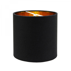 Contemporary Black Cotton 6" Clip-On Candle Lamp Shade with Shiny Golden Inner