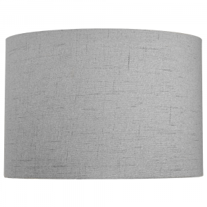Contemporary and Sleek Grey Textured 14" Linen Fabric Drum Lamp Shade 60w Max