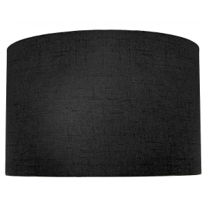 Contemporary and Sleek Black Textured 14" Linen Fabric Drum Lamp Shade 60w Max