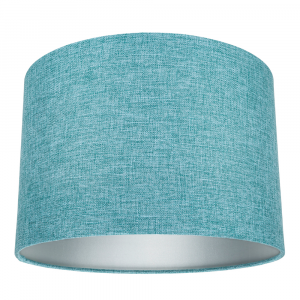 Contemporary and Sleek 14 Inch Teal Linen Fabric Drum Lamp Shade 60w Maximum