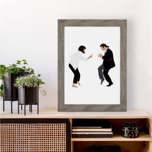 Pulp Fiction Inspired Dancing Wall Art Print | A3 Grey / Silver Frame