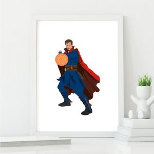Doctor Strange Inspired Benedict Cumberbatch Framed Print | A3 with White Frame